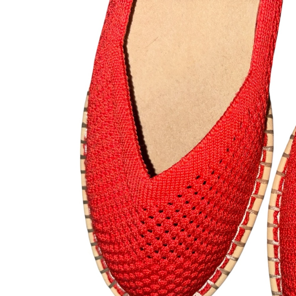 Rothy's The Espadrille Boardwalk Red Hot  Knit Flats Women's Size 8 Shoes - Picture 6 of 10